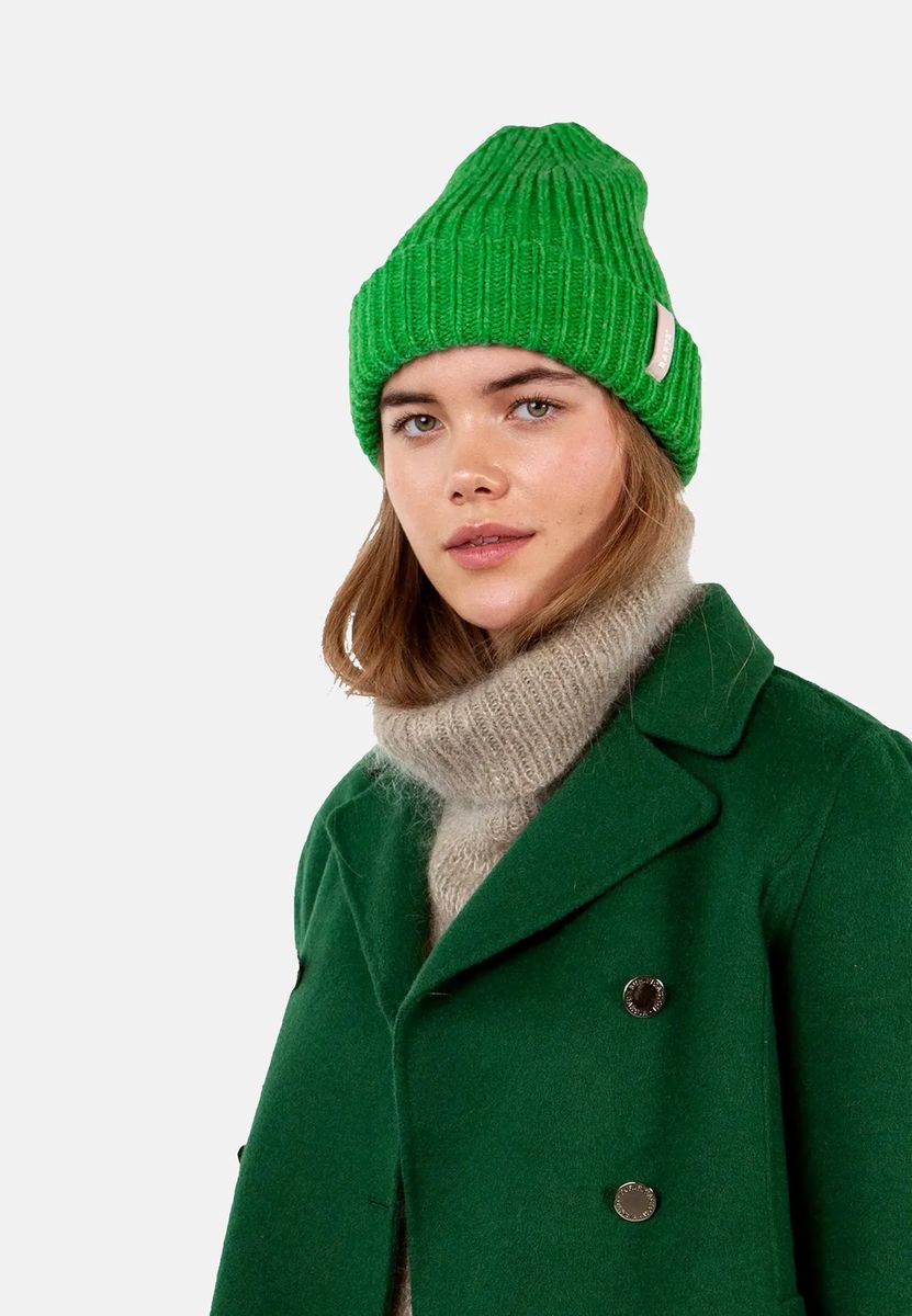 Gerippte Beanie mit Umschlag