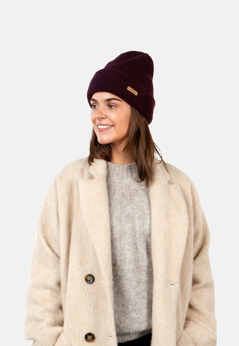 Gerippte Beanie mit Umschlag