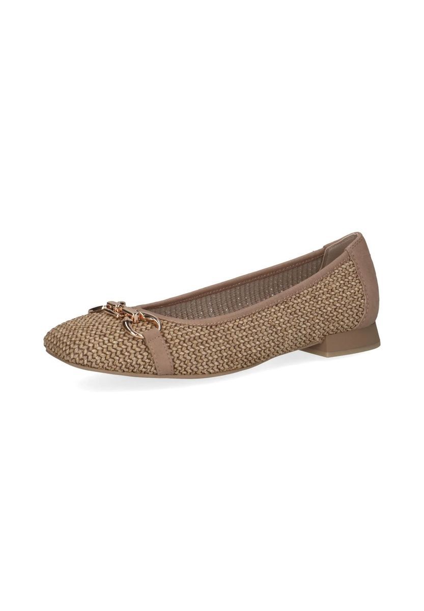 Ballerinas in Flecht-Optik mit Zierschnalle