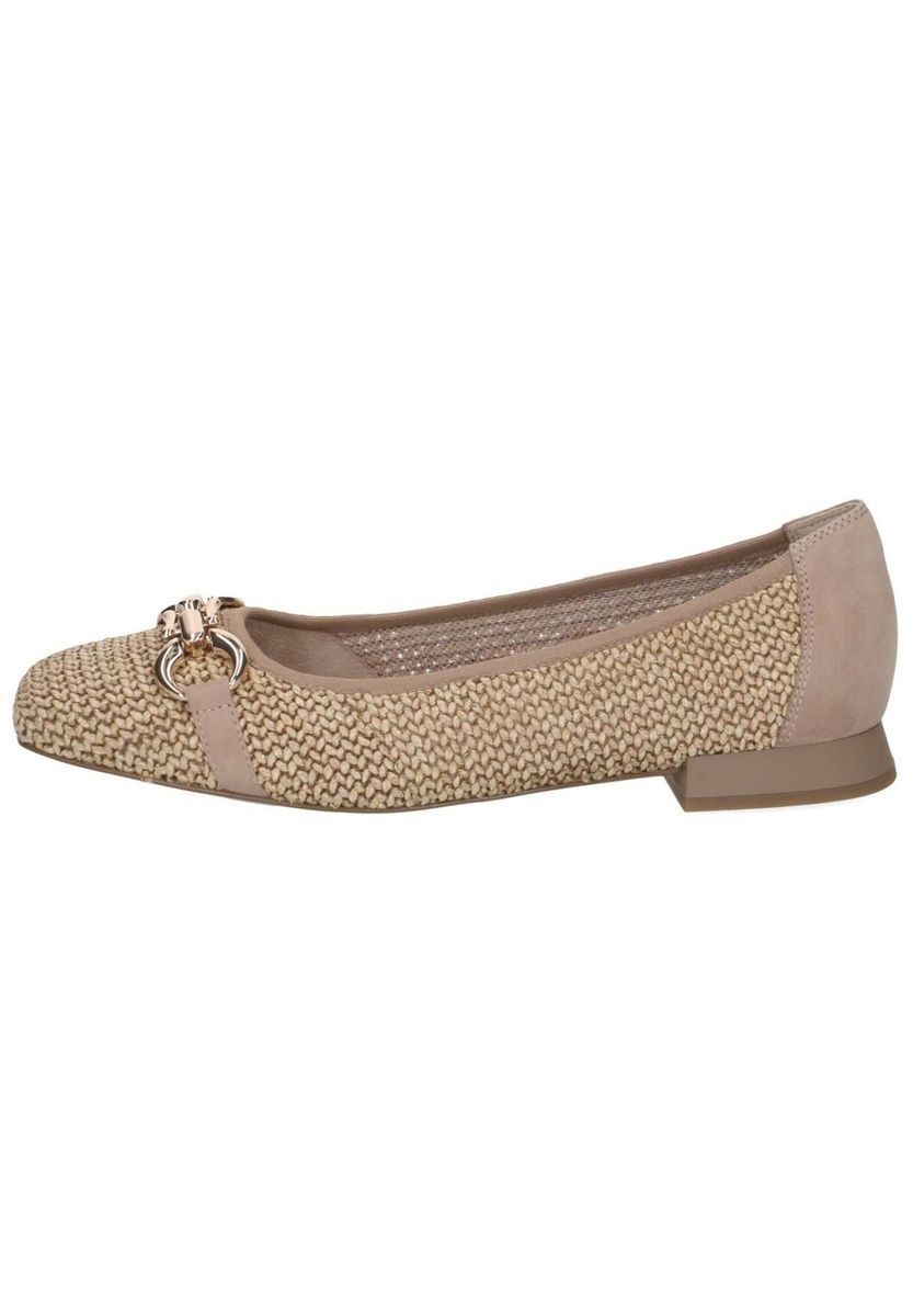 Ballerinas in Flecht-Optik mit Zierschnalle