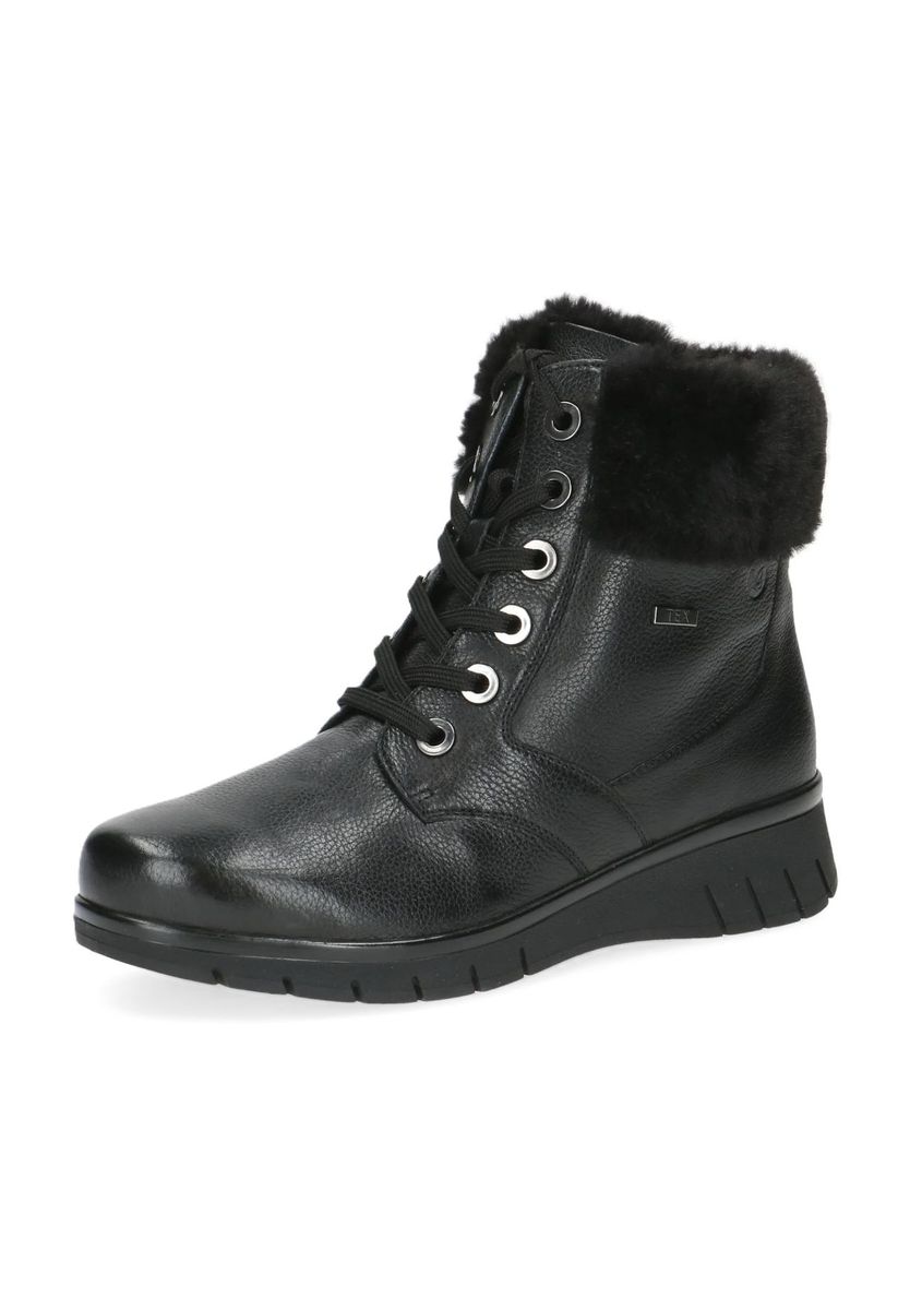 Gefütterte Leder-Schnürstiefeletten