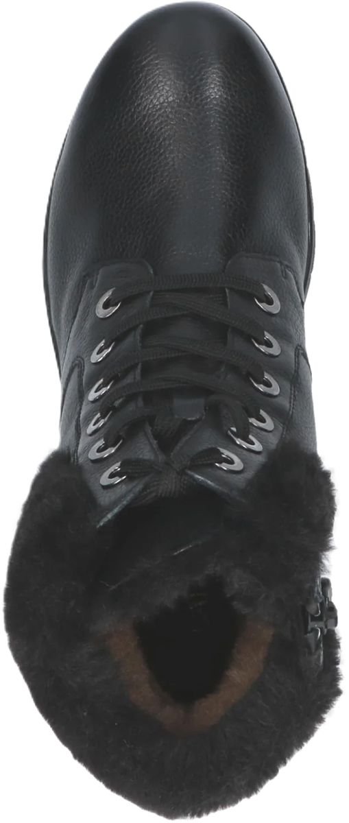 Gefütterte Leder-Schnürstiefeletten
