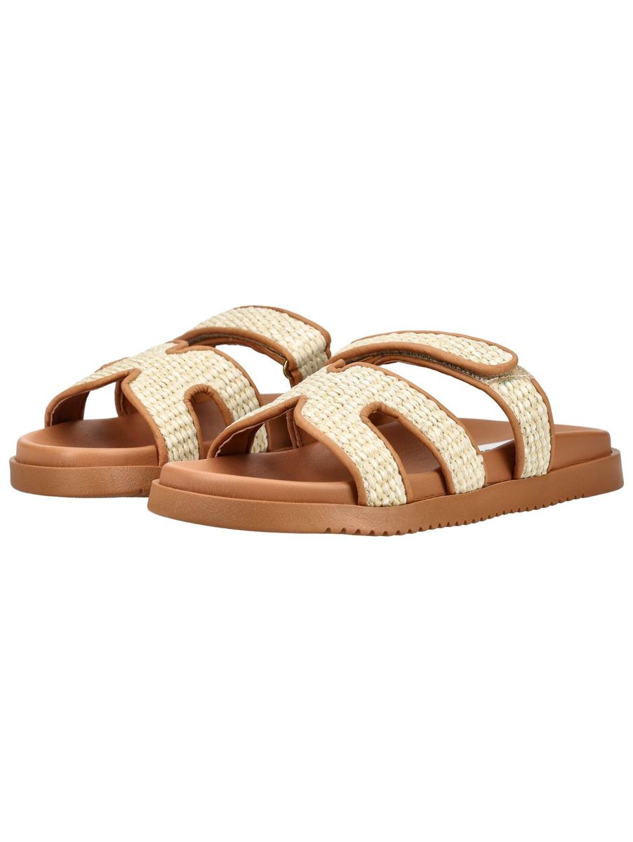 Geflochtene Bast-Sandalen mit Klettverschluss