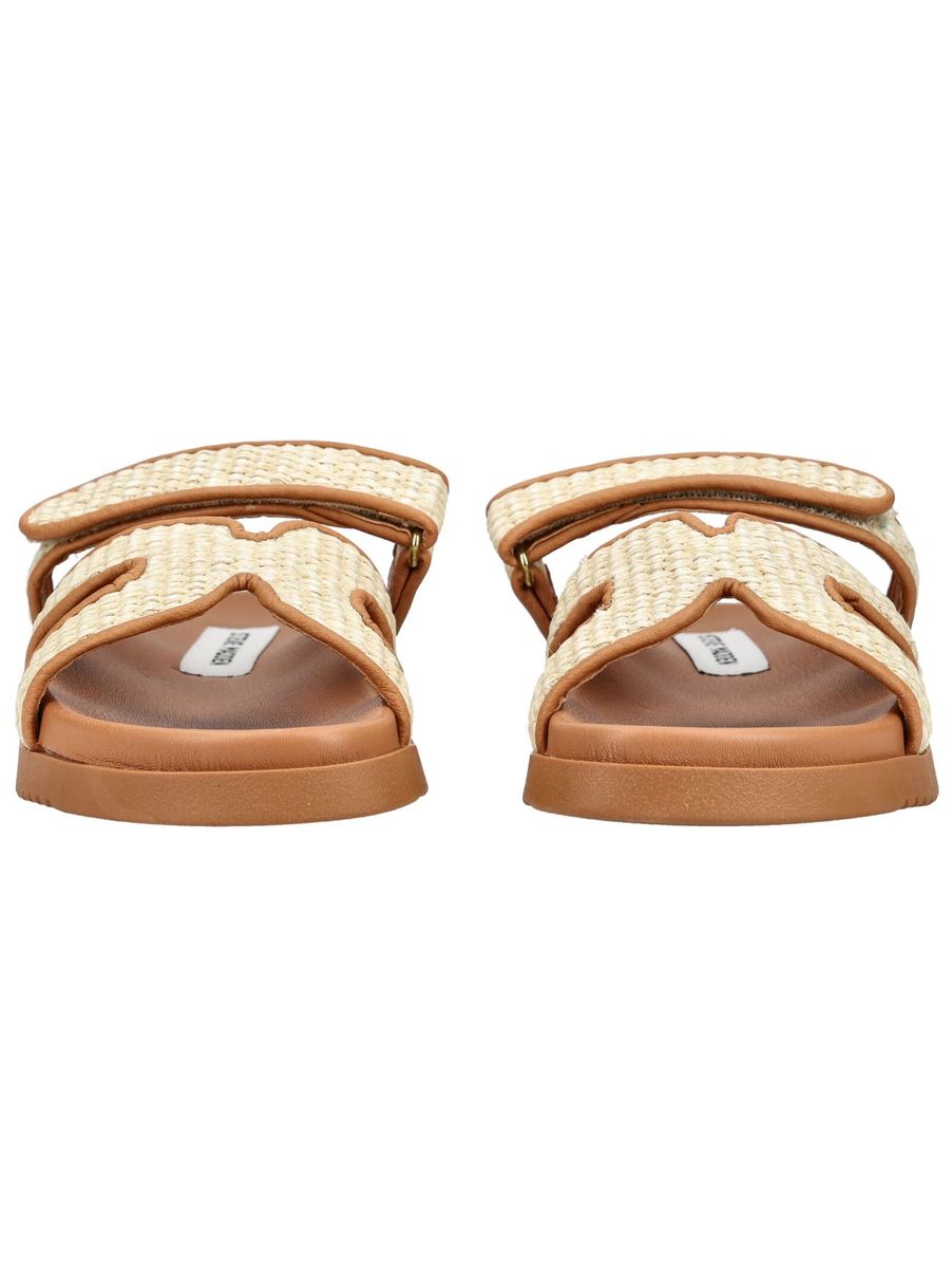 Geflochtene Bast-Sandalen mit Klettverschluss