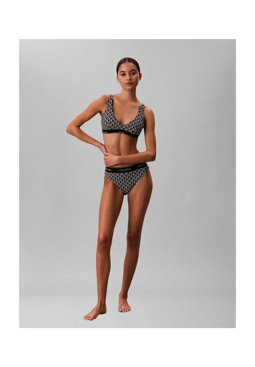 Bikinihose mit Monogramm-Print