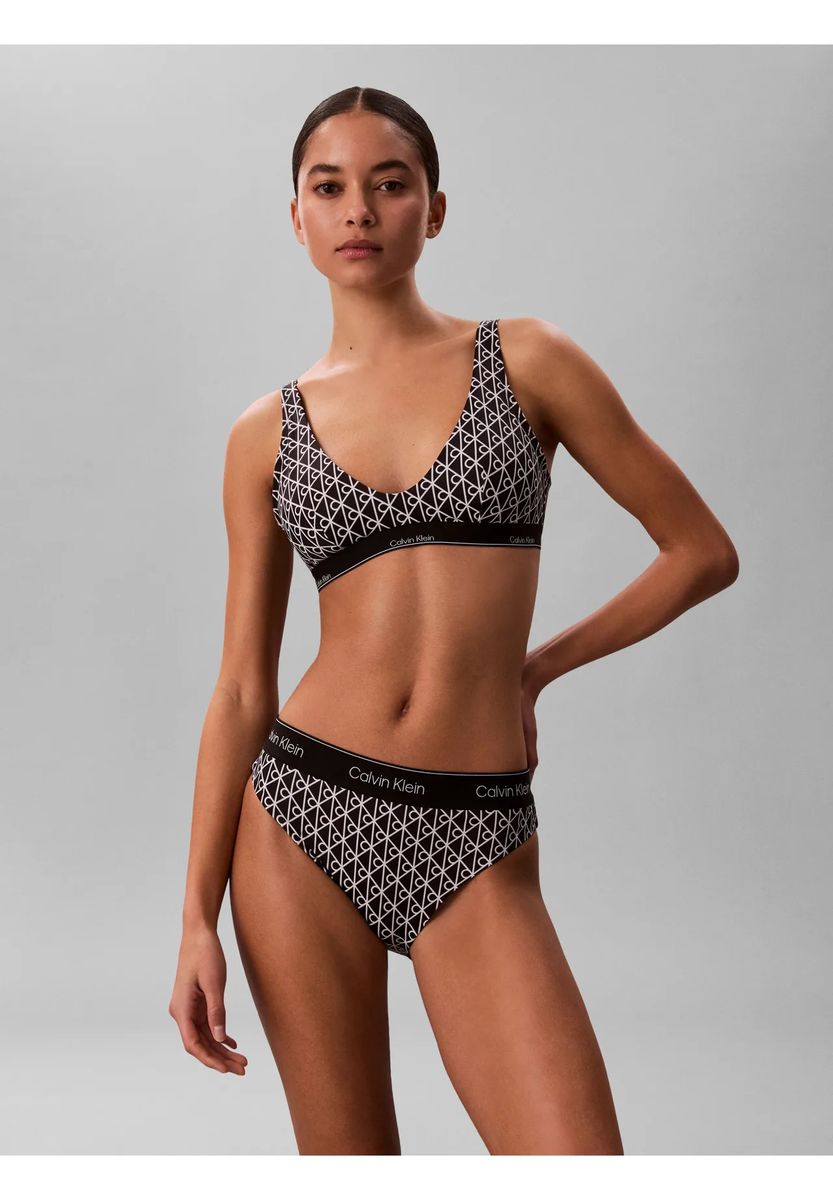 Bikinihose mit Monogramm-Print