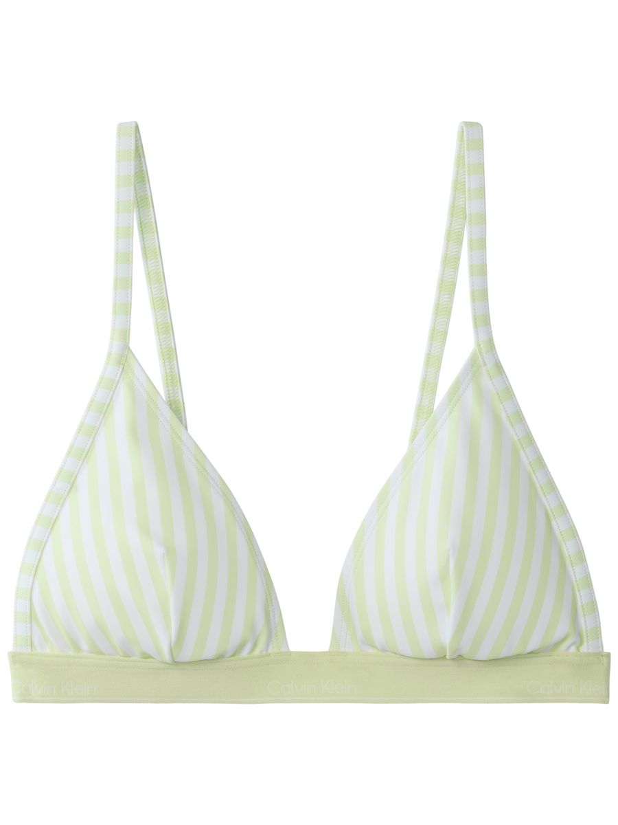 Gestreifter Triangel-Bikini mit elastischem Bund