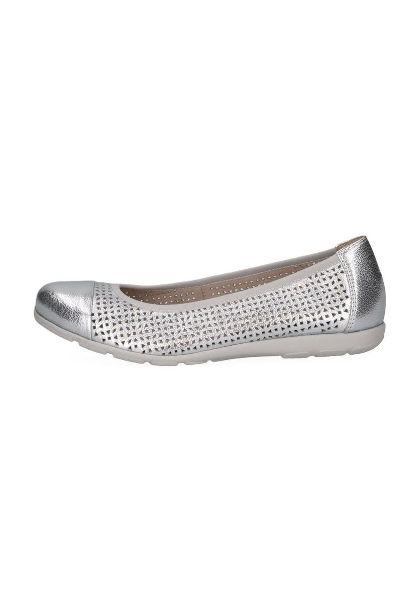 Elegante lasergeschnittene Metallic-Ballerinas