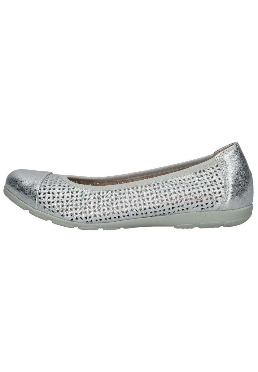 Elegante lasergeschnittene Metallic-Ballerinas