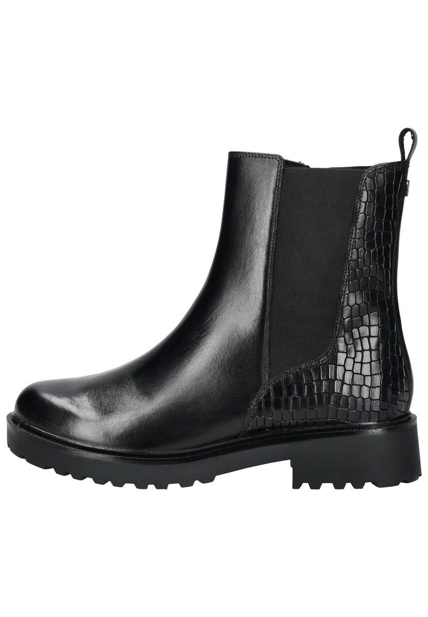 Leder-Stiefeletten mit Plateau-Profil
