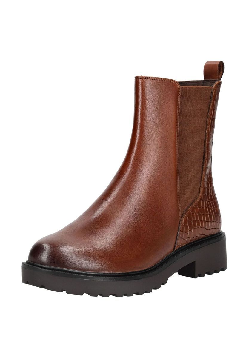 Stiefeletten im strukturierten Ledermix