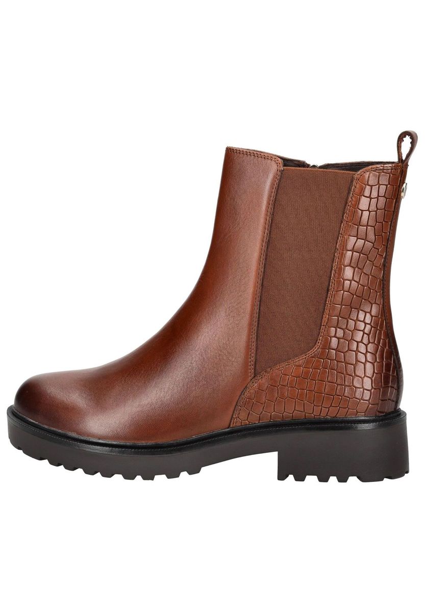 Stiefeletten im strukturierten Ledermix