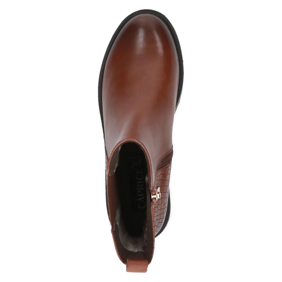 Stiefeletten im strukturierten Ledermix