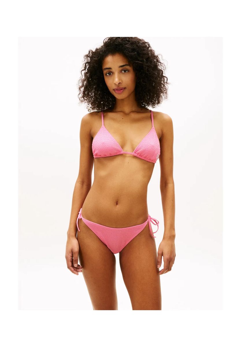 Strukturierte Bikinihose mit Seitenbändern