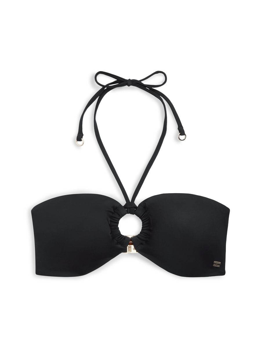 Bandeau-Neckholder-Bikinioberteil mit Ring-Detail