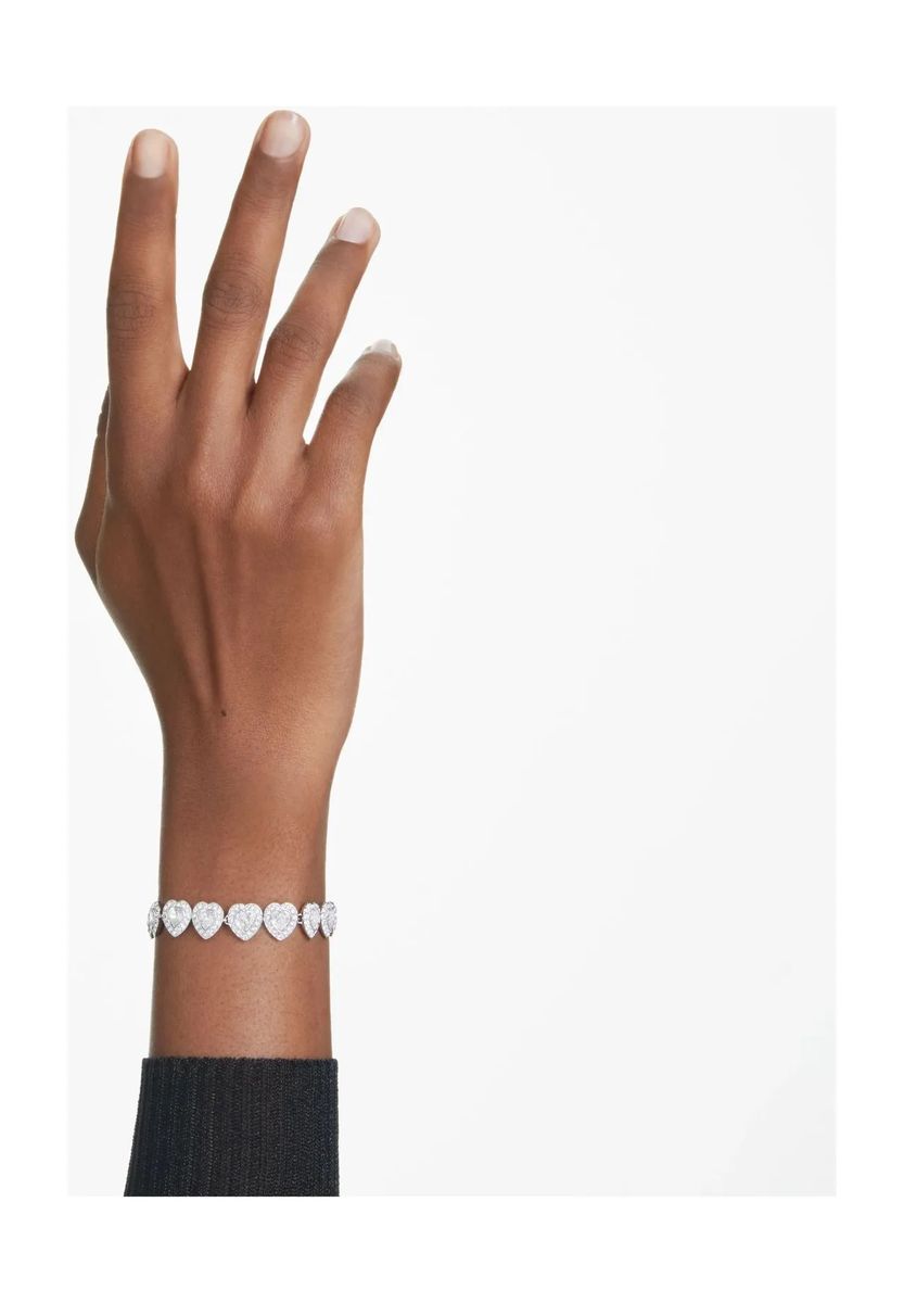 Herz-Kristall-Tennisarmband mit Halo-Effekt