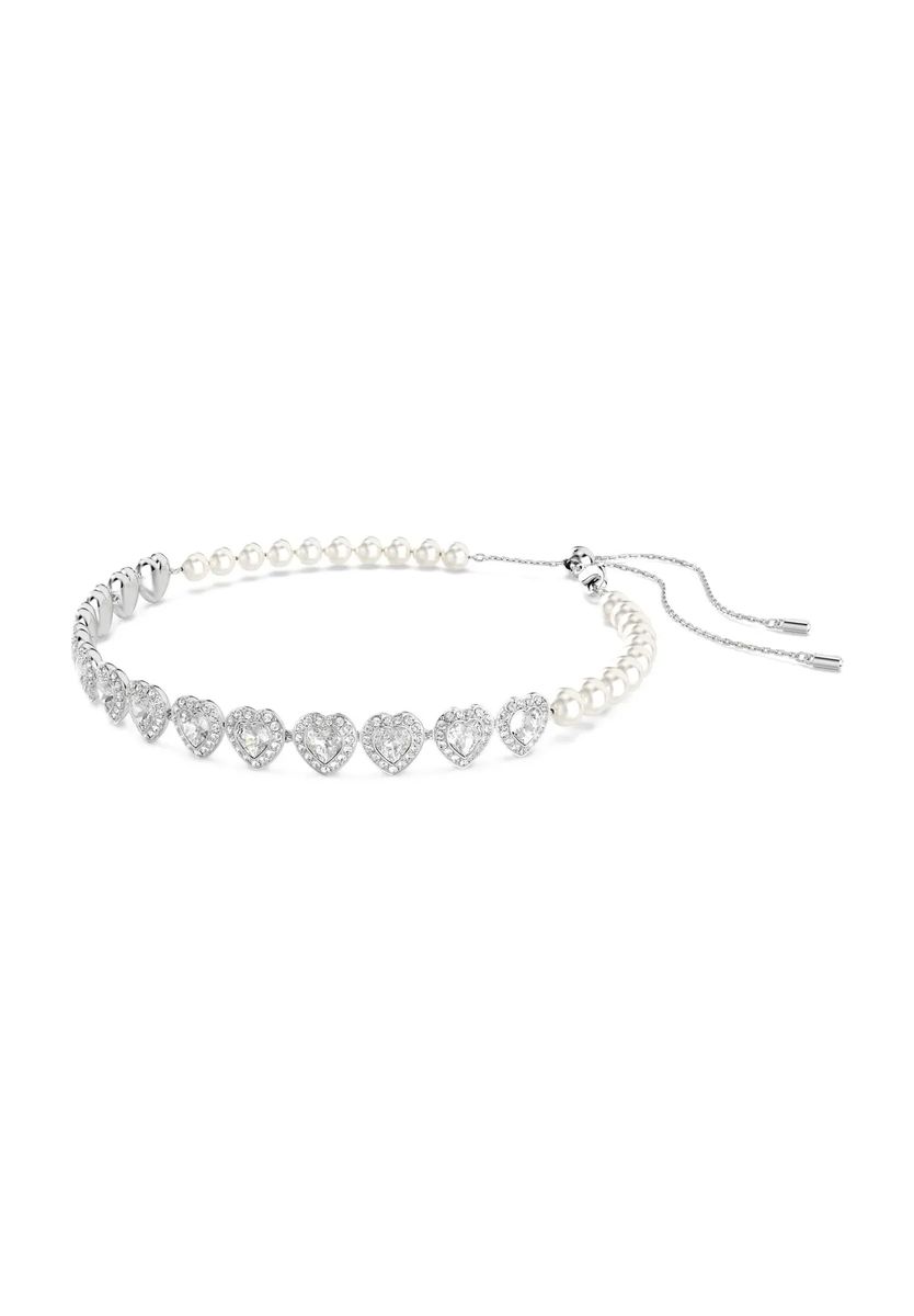 Romantischer Herz-Kristall-Perlen-Choker