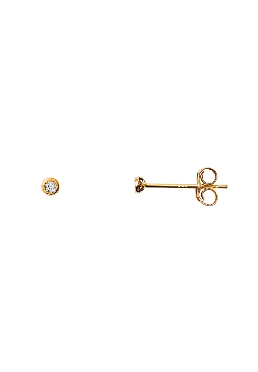 Minimalistische Goldene Zirkonia Ohrstecker