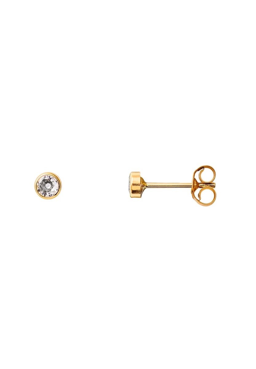 Minimalistische Zirkonia-Gold-Ohrstecker