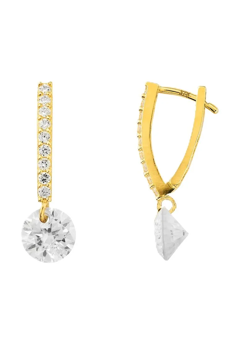 Elegante Creolen mit Zirkonia-Anhänger