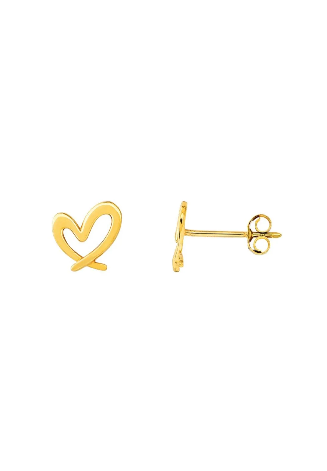 Zarte offene Herz-Ohrstecker aus Gold