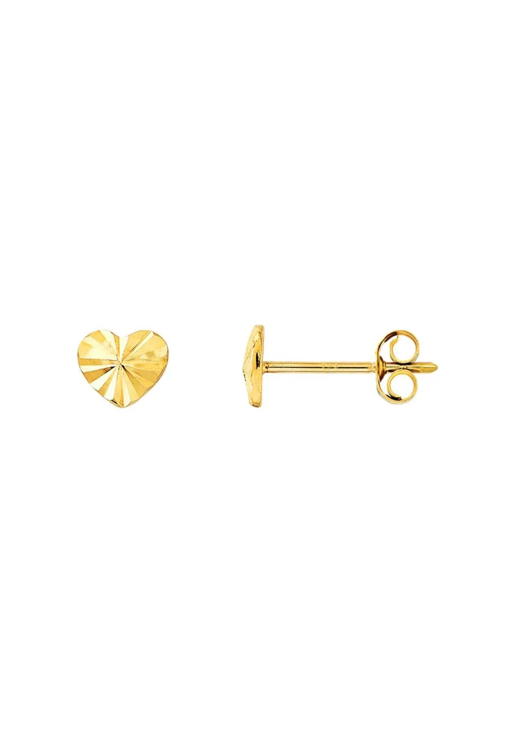 Strahlende Herz-Ohrstecker aus Gelbgold
