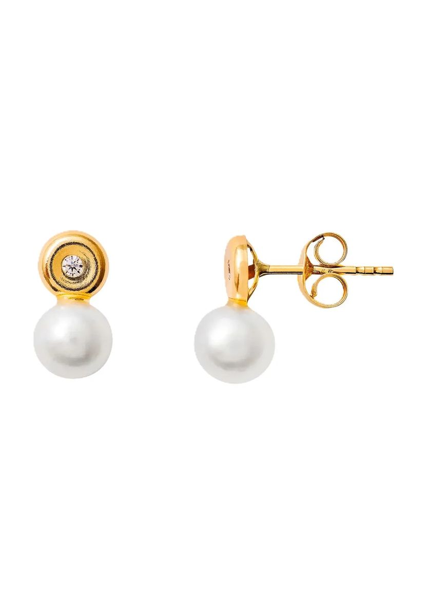 Elegante Perlen- und Goldstecker