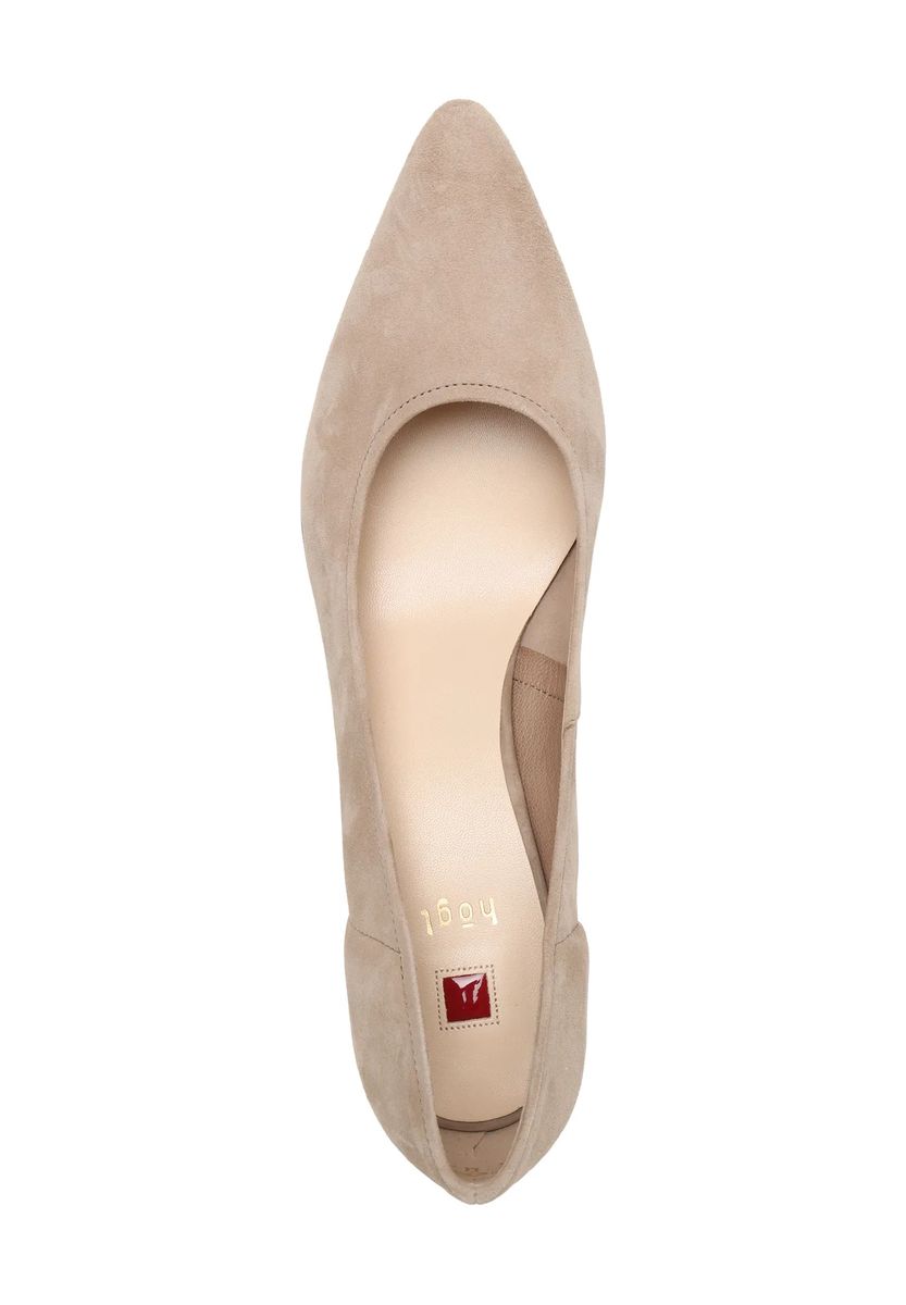 Spitze Wildleder-Pumps mit Blockabsatz