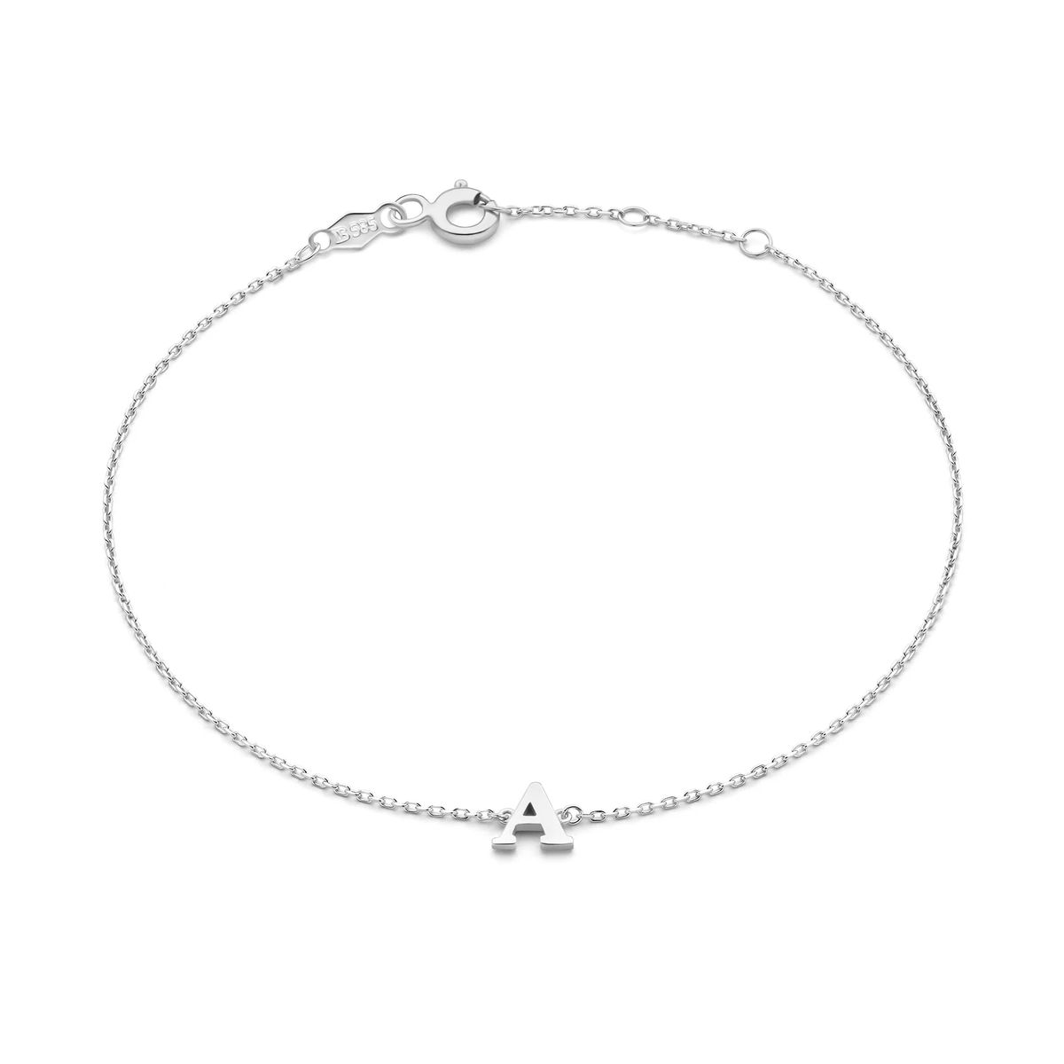Weißgold-Armband mit Initialen-Anhänger