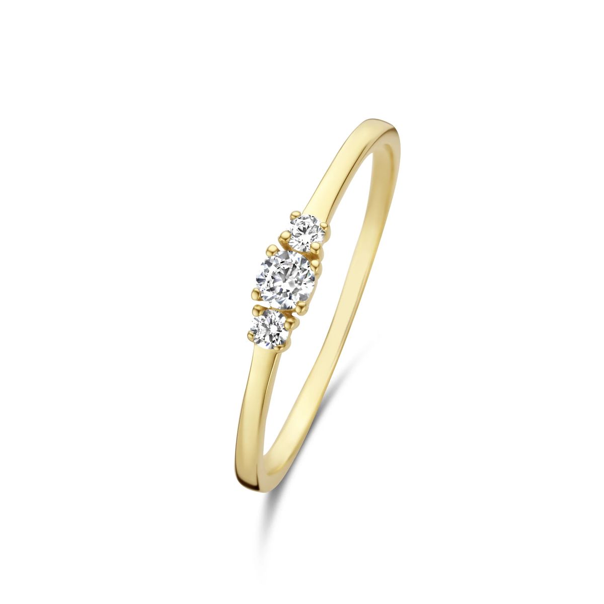 Eleganter Zirkonia-Ring mit drei Steinen