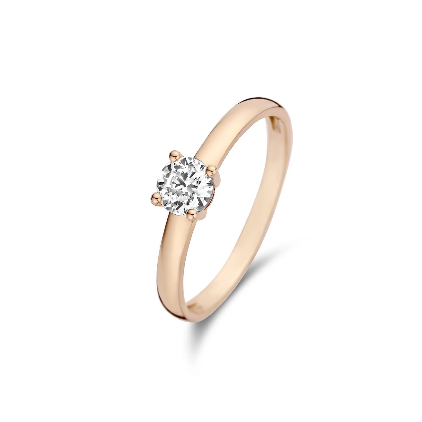 Minimalistischer Roségold-Solitärring