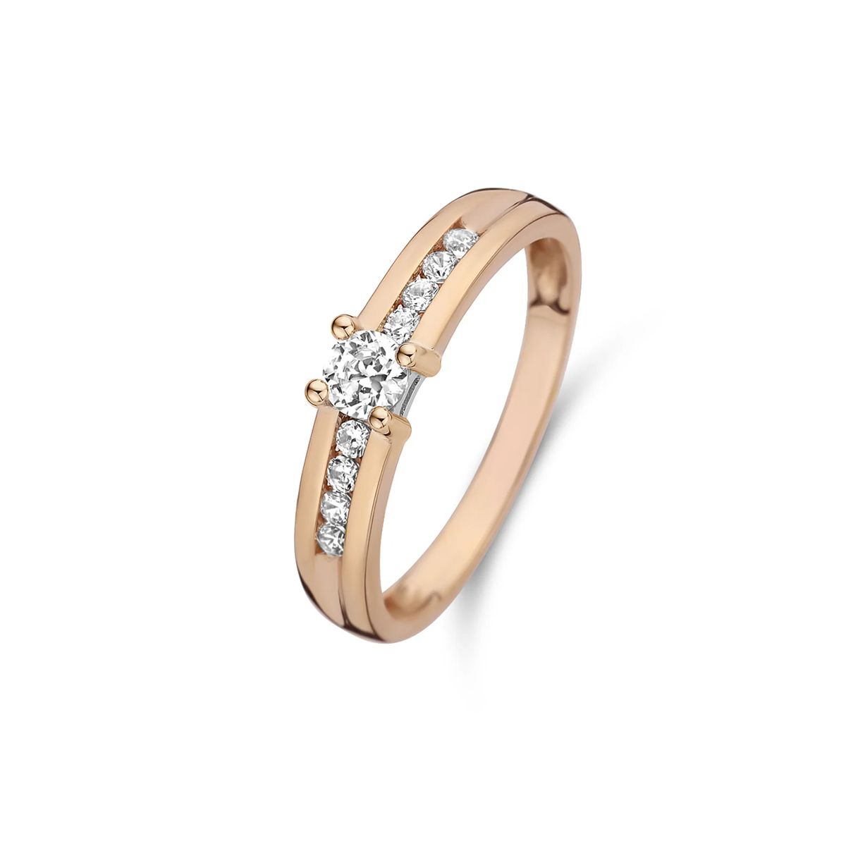 Eleganter Zirkonia-Kanalring