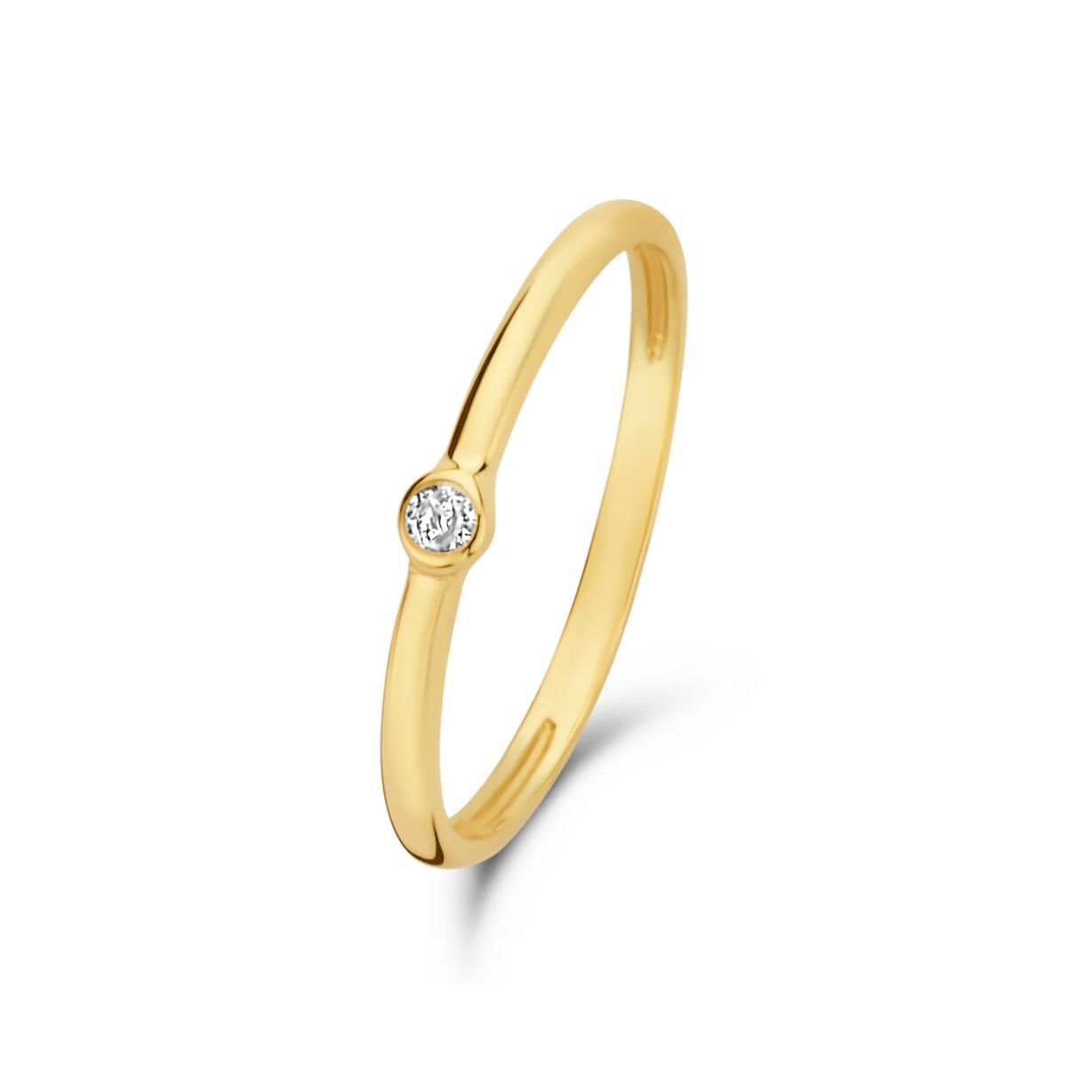 Minimalistischer Gold-Stapelring mit Zirkonia