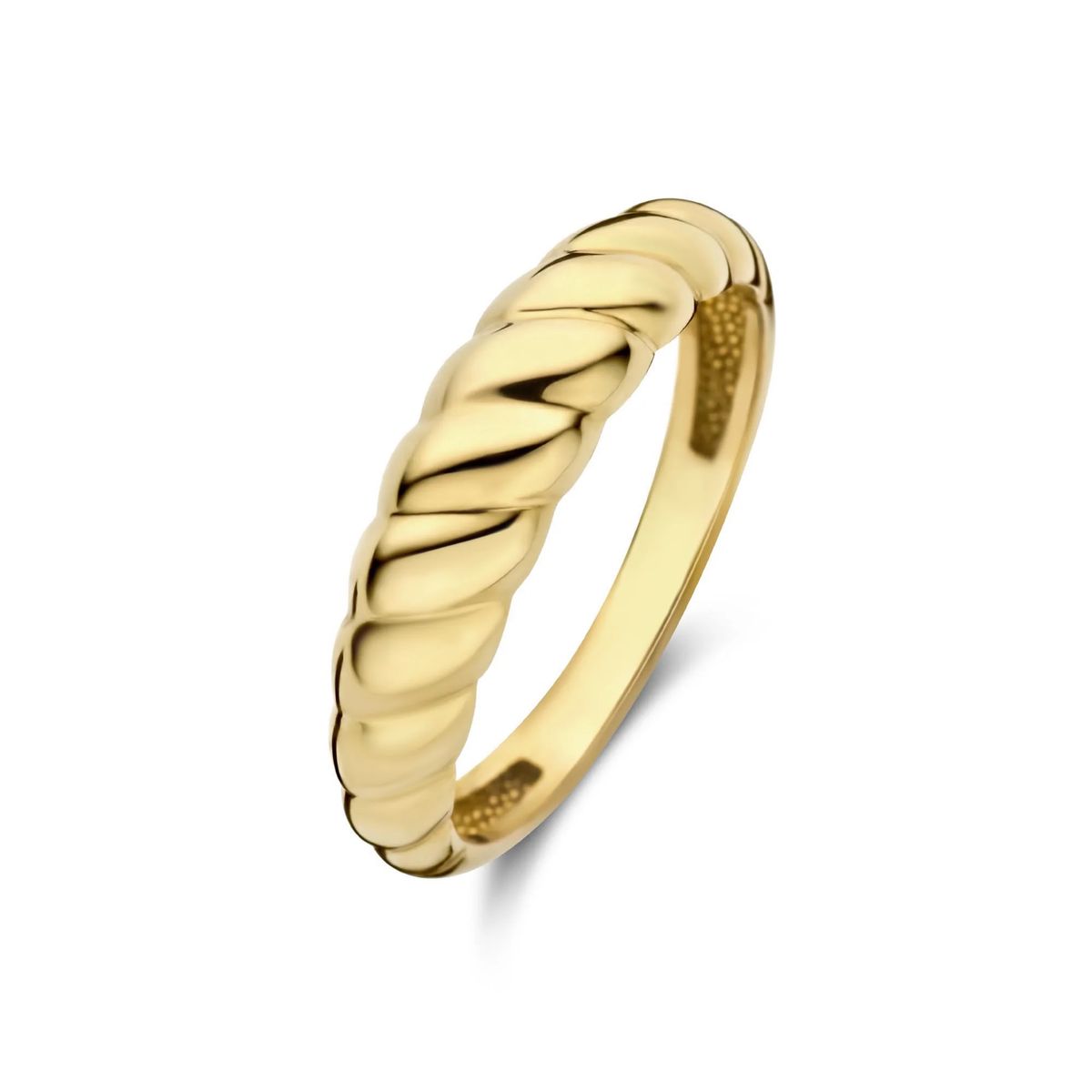 Eleganter gedrehter Goldring zum Stapeln