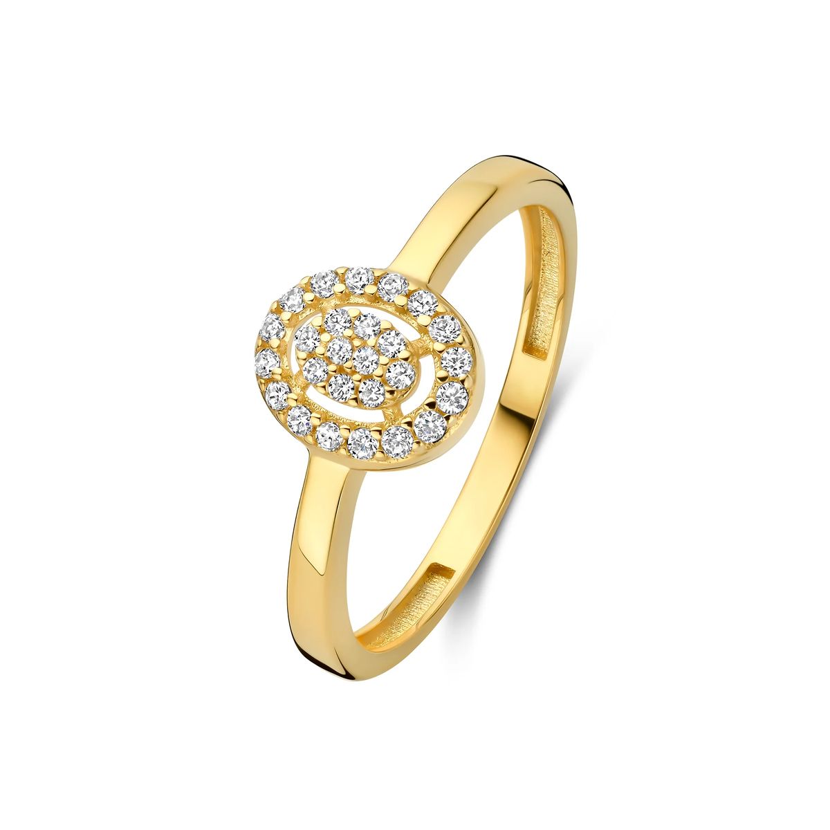 Zirkonia-Cluster Ovaler Goldring