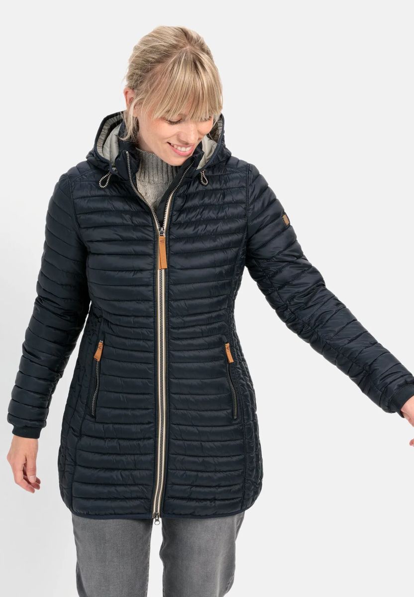 Leichte Gesteppte Longjacke mit Kapuze