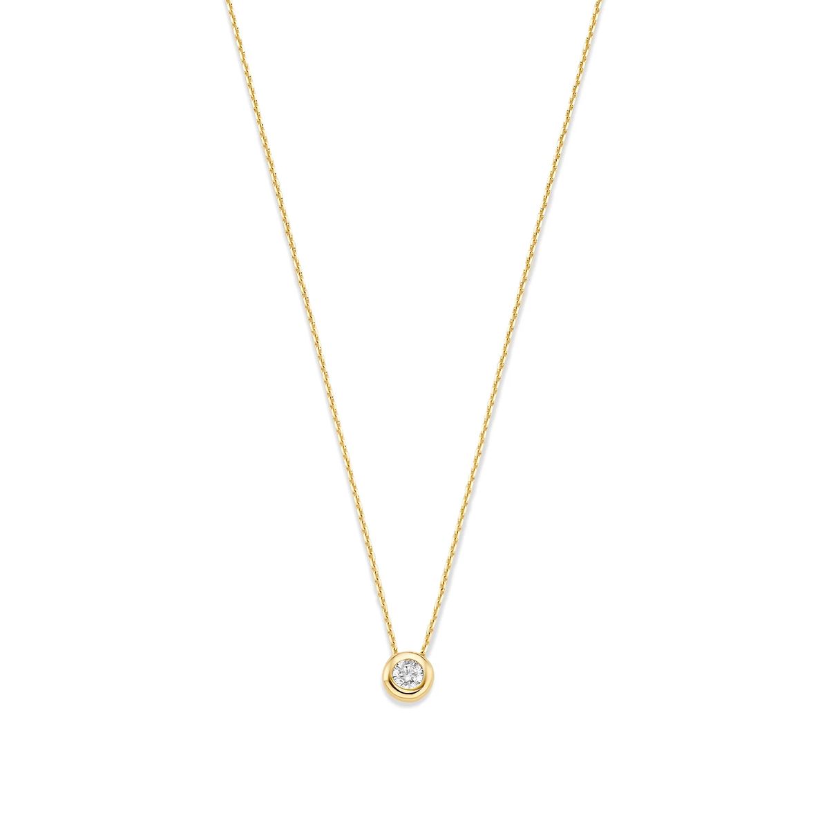 Filigrane Goldkette mit Solitär-Anhänger