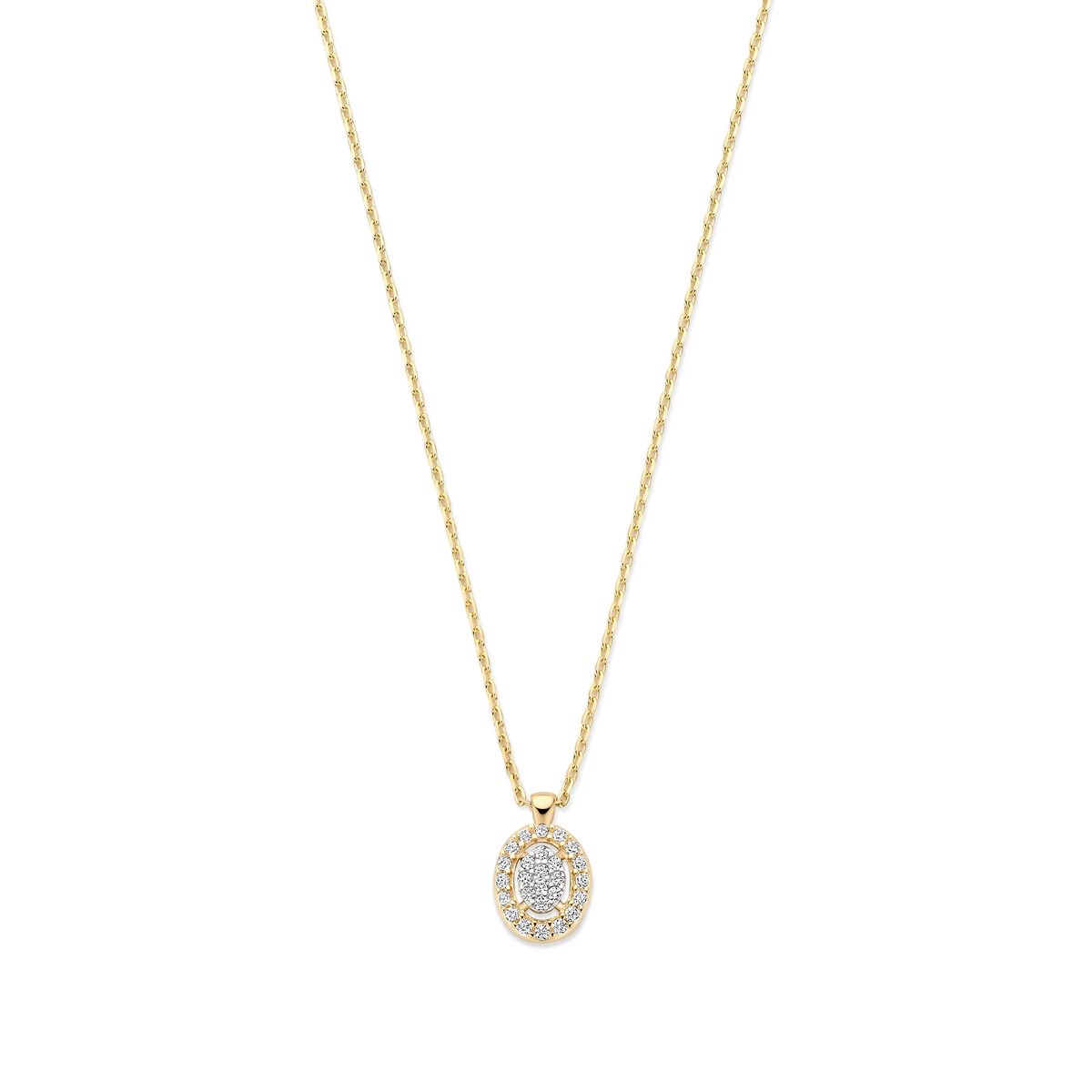 Elegante Halskette mit ovalem Zirkonia-Anhänger