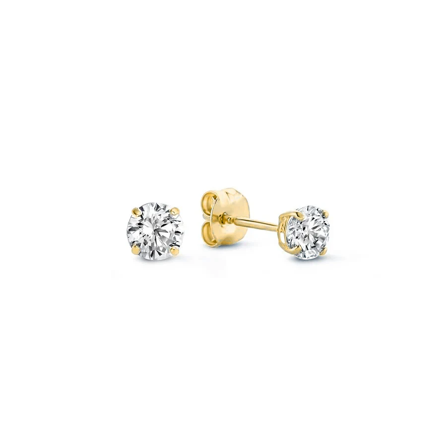 Elegante runde Zirkonia Goldstecker