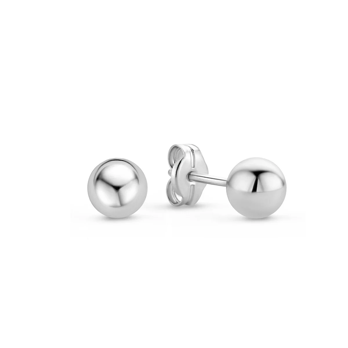 Minimalistische Hochglanz Kugel-Ohrstecker