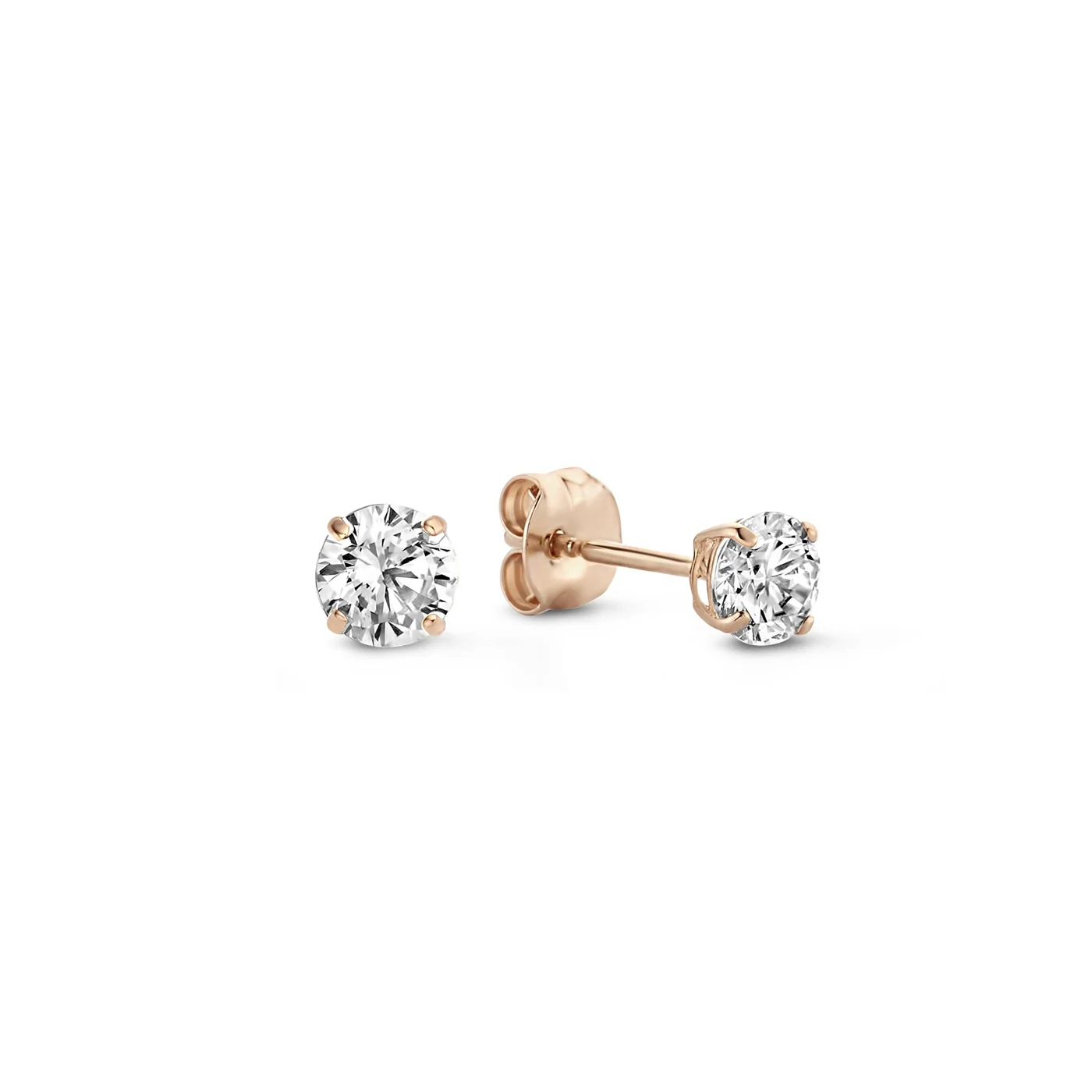 Zeitlose Roségold-Ohrstecker mit Zirkonia