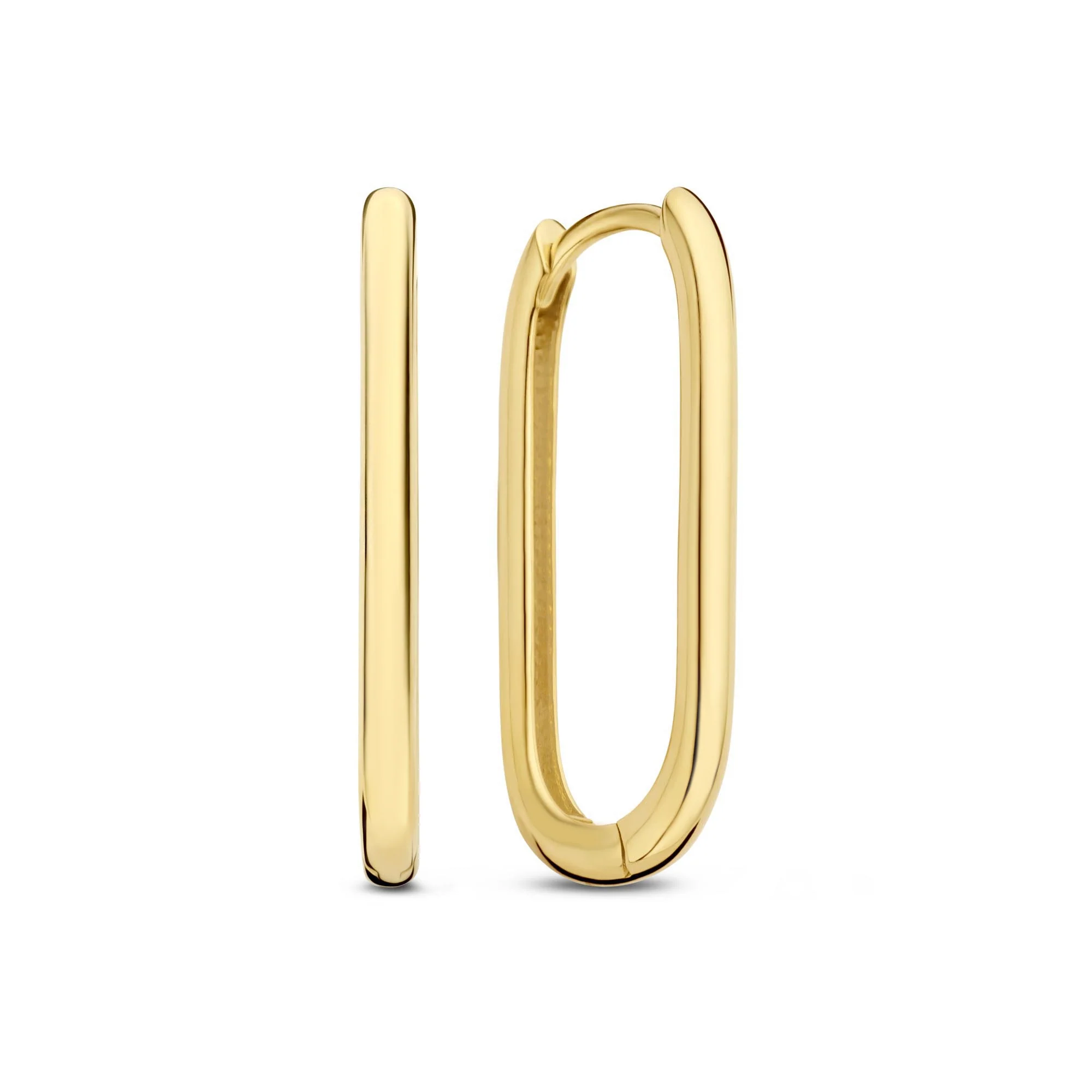Elegante Ovale 14-Karat Goldcreolen
