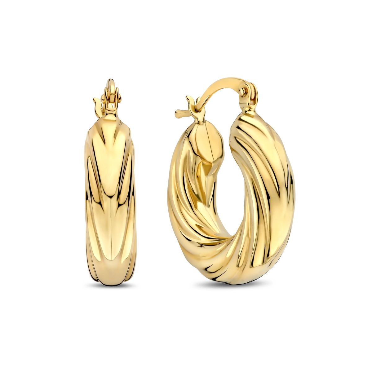 Gedrehte 14-Karat Gold-Creolen