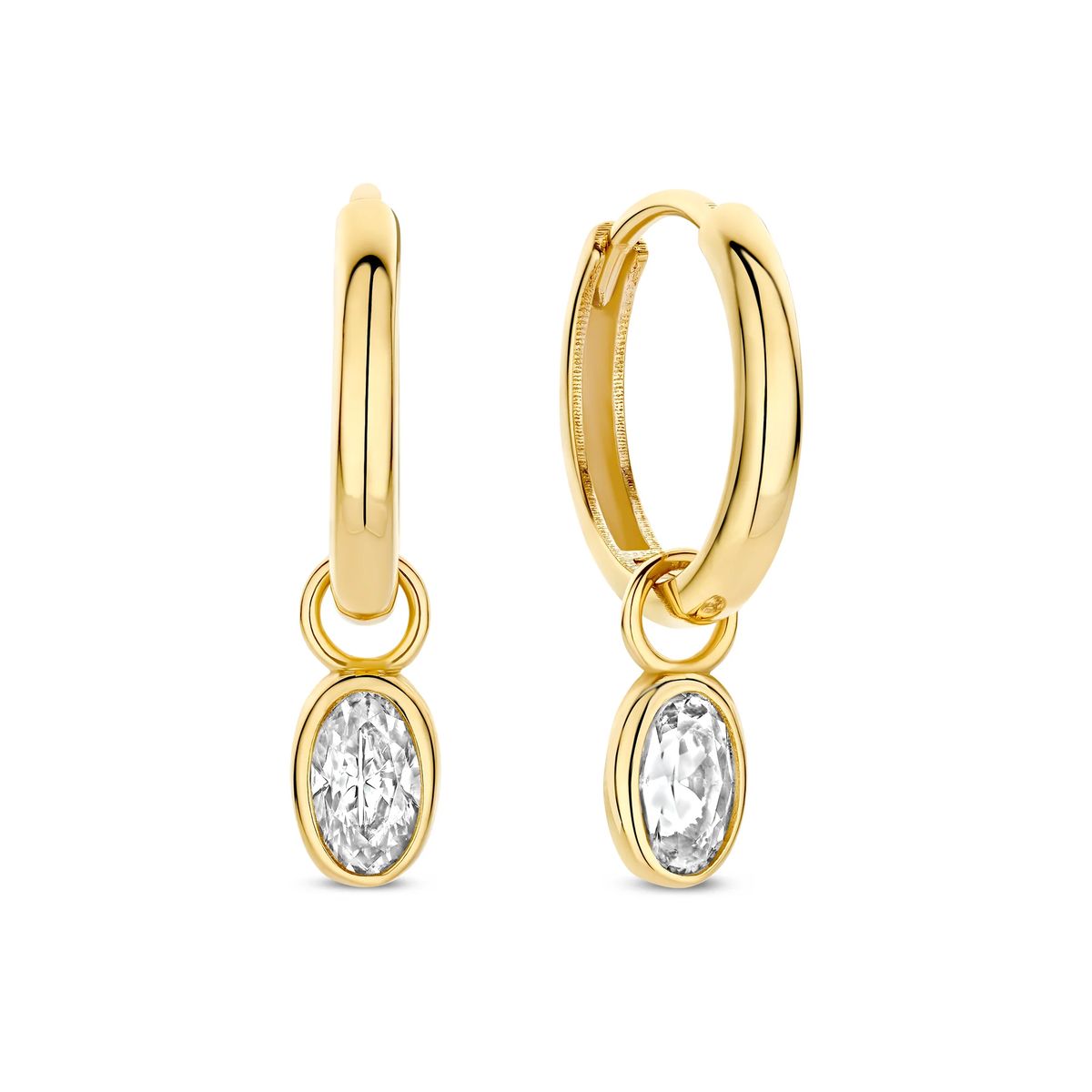 Elegante Creolen mit ovalem Zirkonia