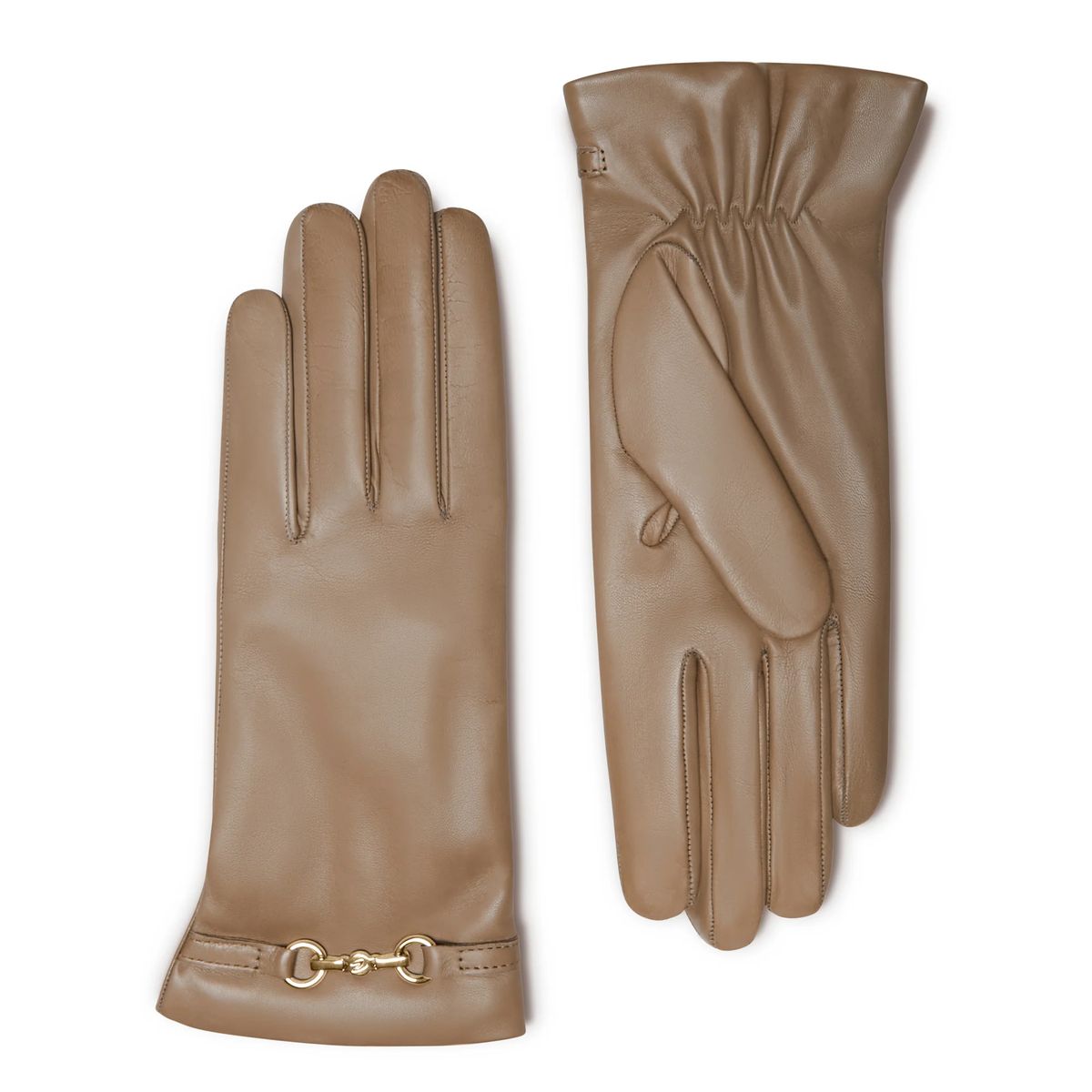 Elegante Lederhandschuhe mit Gebiss-Detail