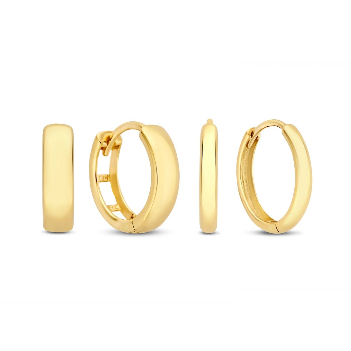 Minimalistisches 14-Karat Gold Ohrring-Set