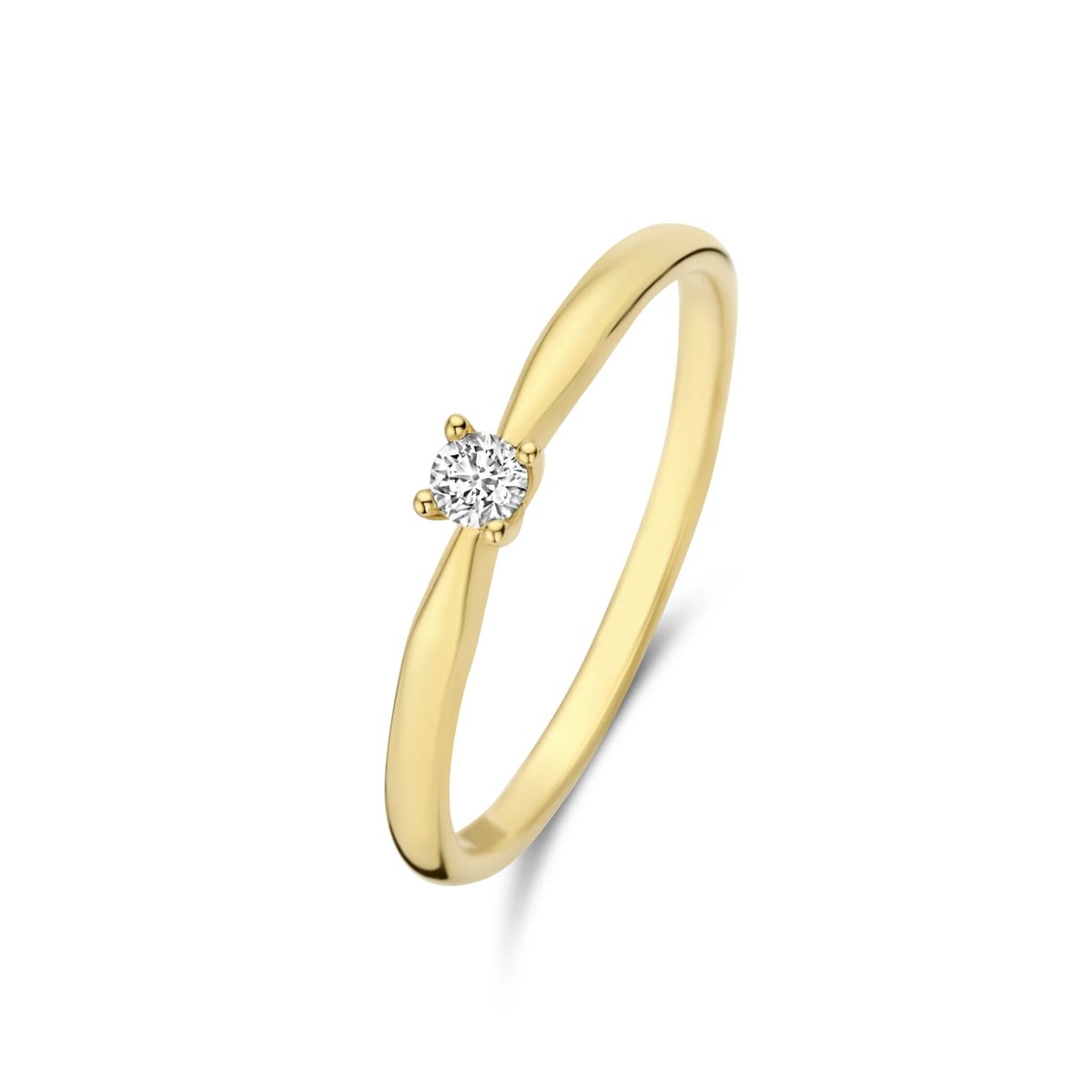 Zarter Diamant-Solitärring aus Gold
