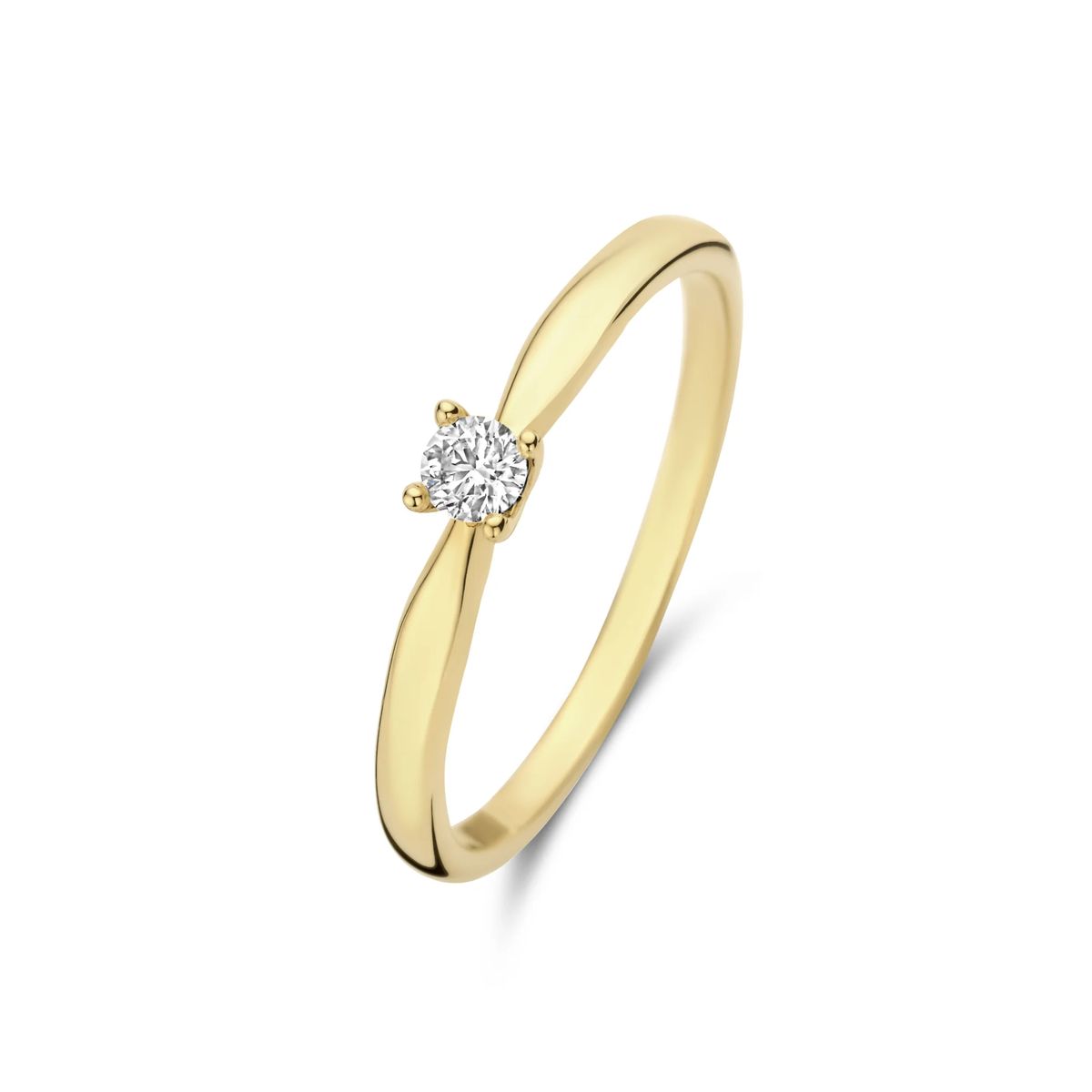 Eleganter Goldring mit Solitär-Diamant