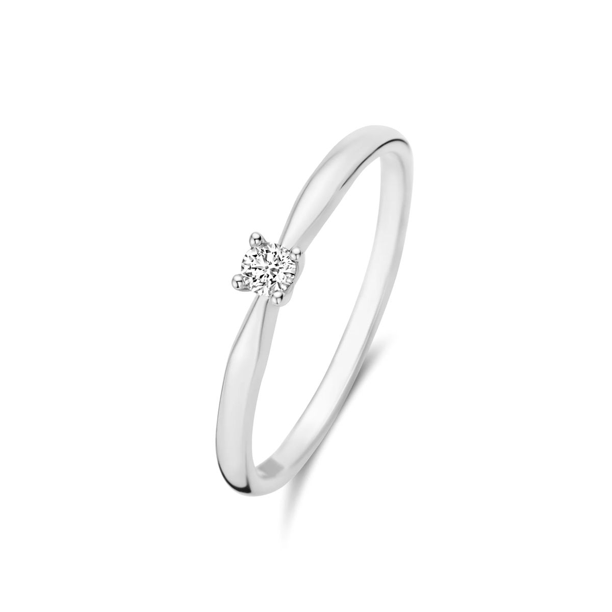 Weißgoldring mit Solitär-Diamant