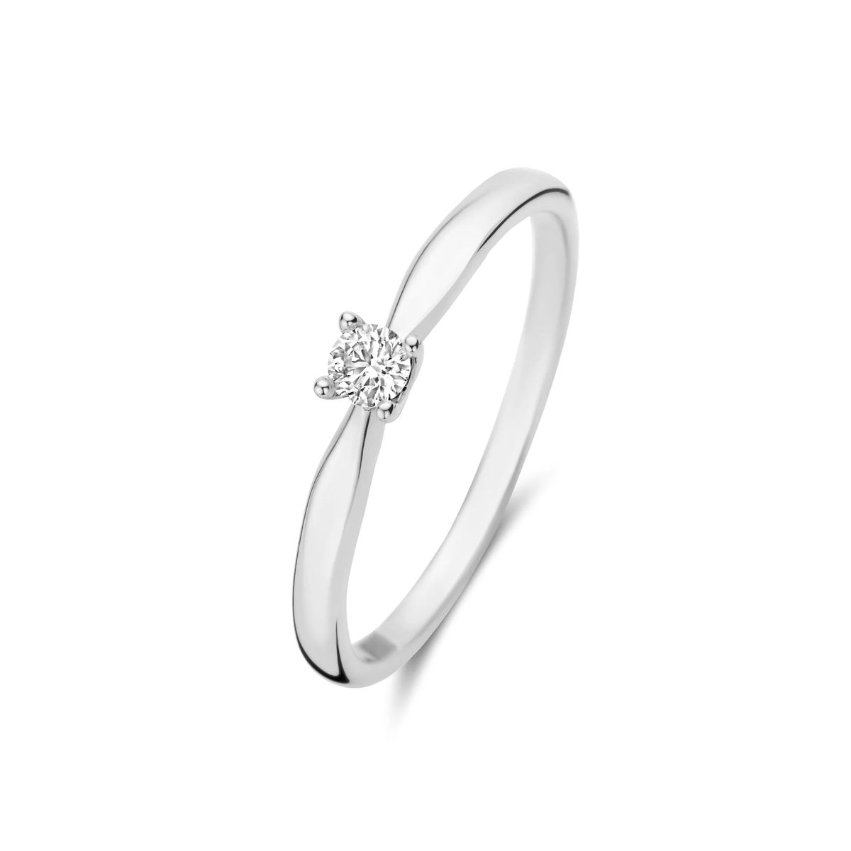Solitär-Diamantring aus Weißgold